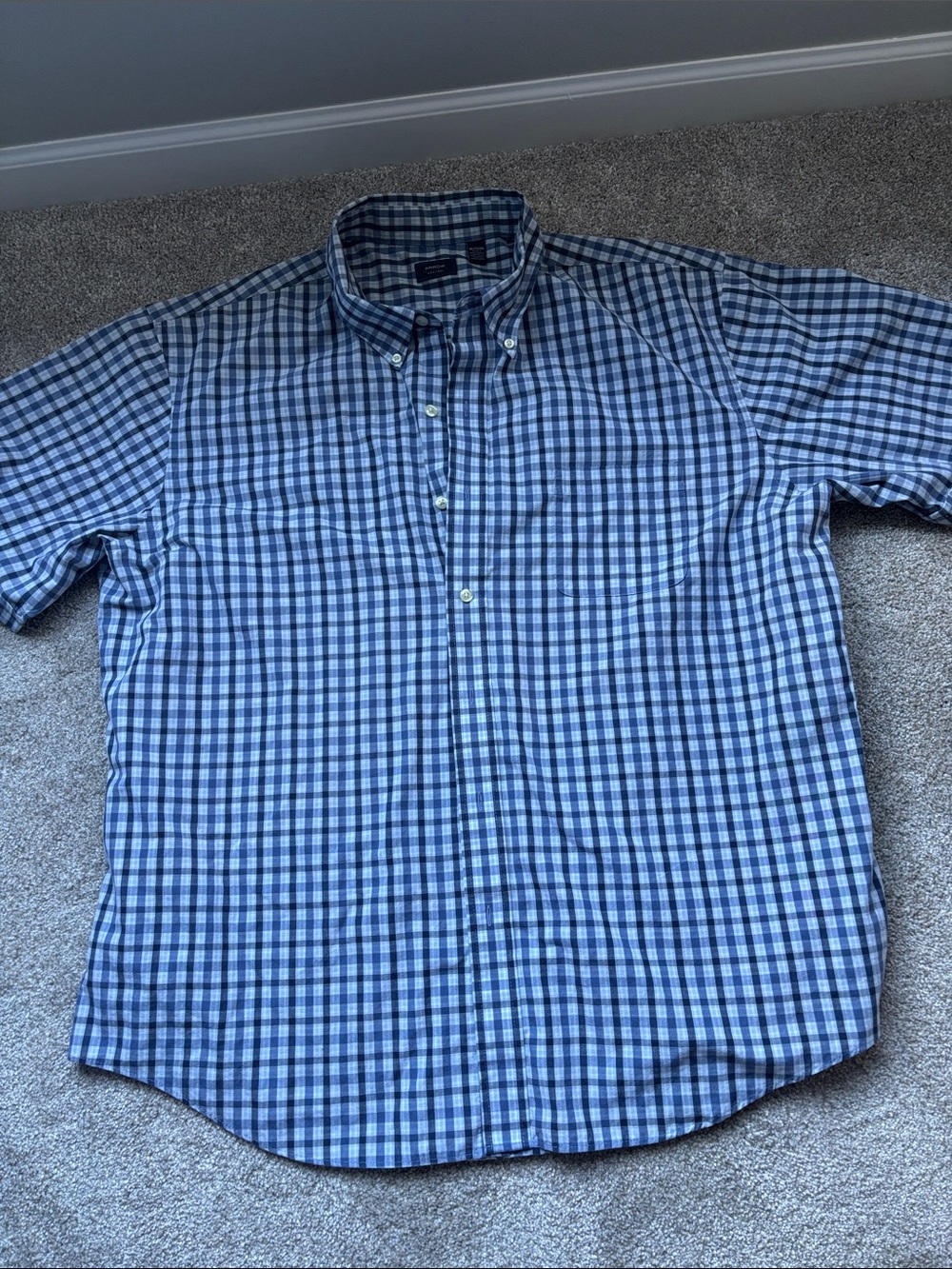 Arrow Blue Plaid Short Sleeve Button-Down Shirt